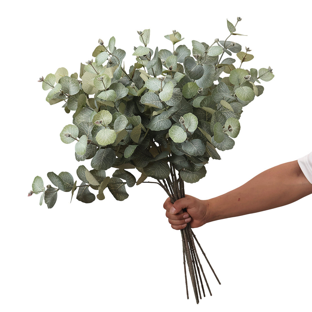 Rama de Eucalipto Artificial de Plástico, Ramo de 1 Pieza con Ramas Doblables, Decoración de Hogar, Bodas y Escaparates