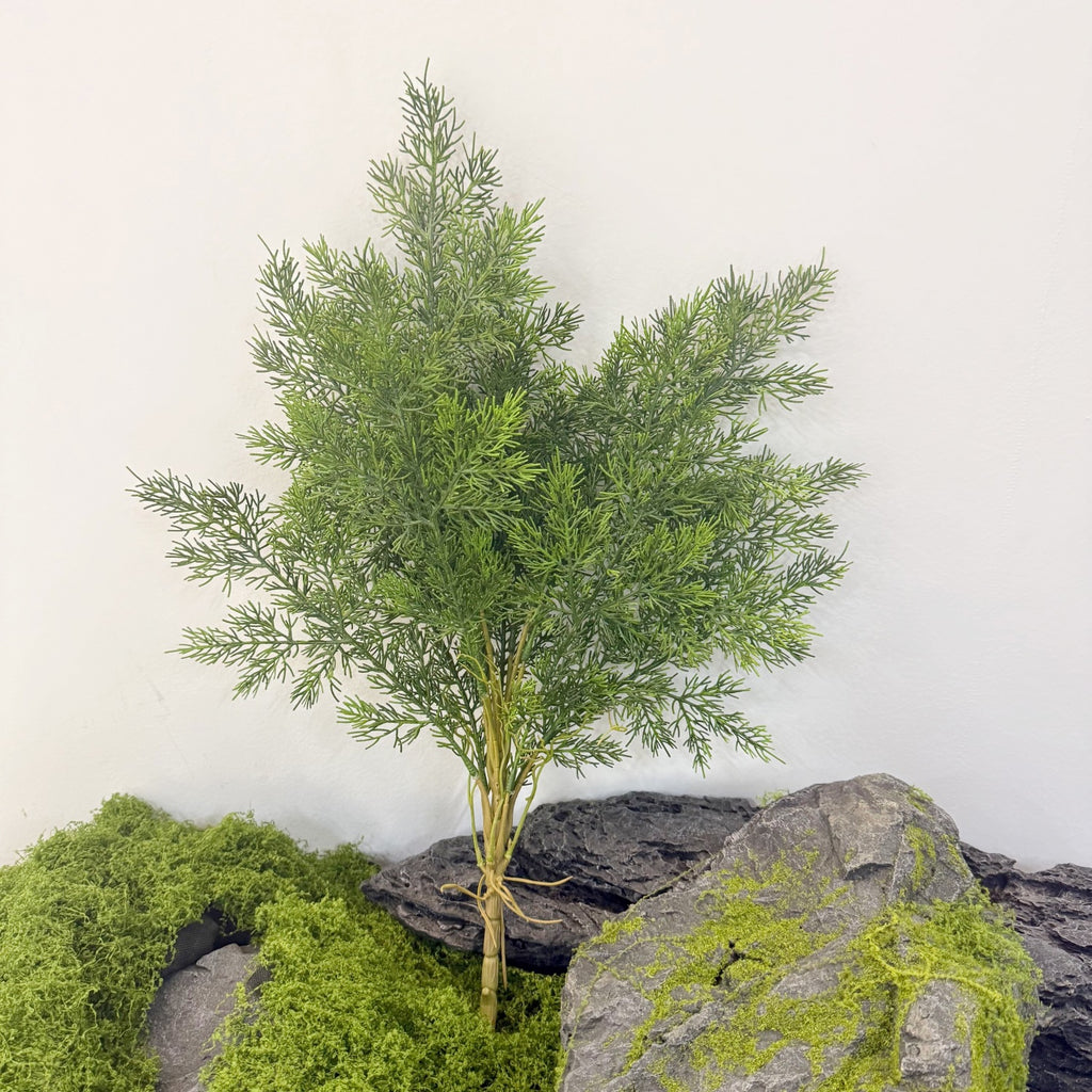 Planta Artificial Asparagus Pino (Espárrago Plumoso), Mata de Follaje Fino, Plástico PE/PVC, Decoración de Interior