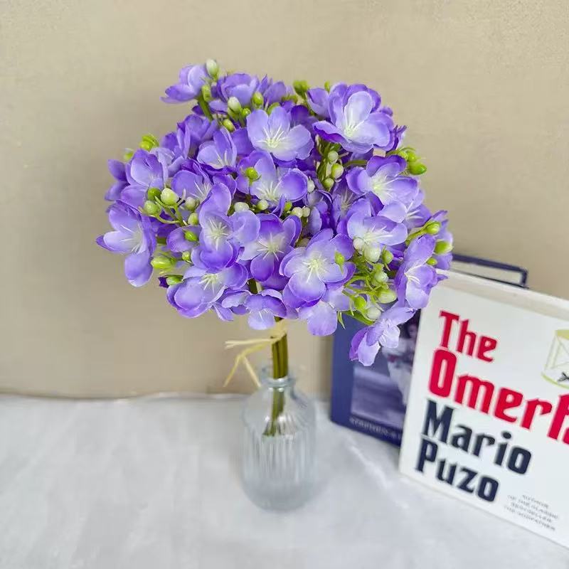 Ramito de Flores Artificiales de Jazmín, 40 cm, Estilo Moderno, Blanco, para Decoración de Bodas, Hogar y Fotos