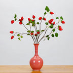 Rama artificial de fresa de espuma, 72 cm, 8 frutos, decoración para hogar y negocios