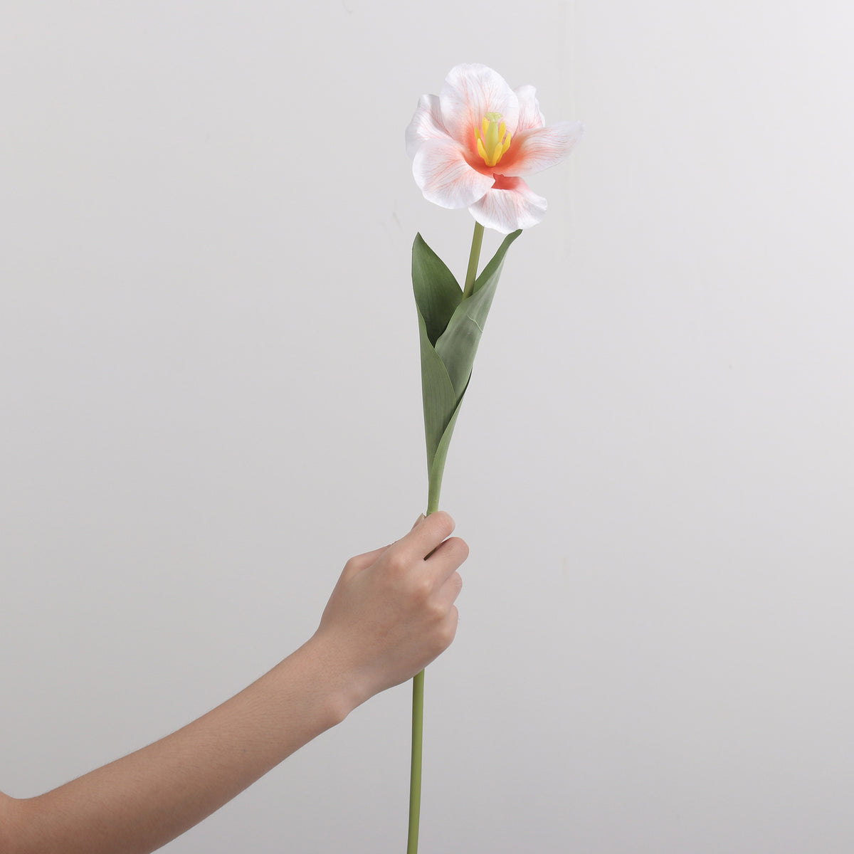 Tulipán artificial de PU, 1 tallo con flor de 10 cm, 65 cm de altura, para bodas y decoración del hogar