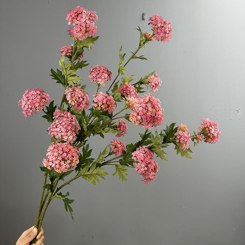 Ramita de Flores Artificiales de Hortensia de Madera, 85 cm, 6 Cabezas, Decoración para Hogar, Bodas y Oficinas