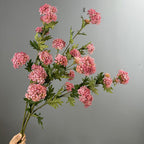 Ramita de Flores Artificiales de Hortensia de Madera, 85 cm, 6 Cabezas, Decoración para Hogar, Bodas y Oficinas