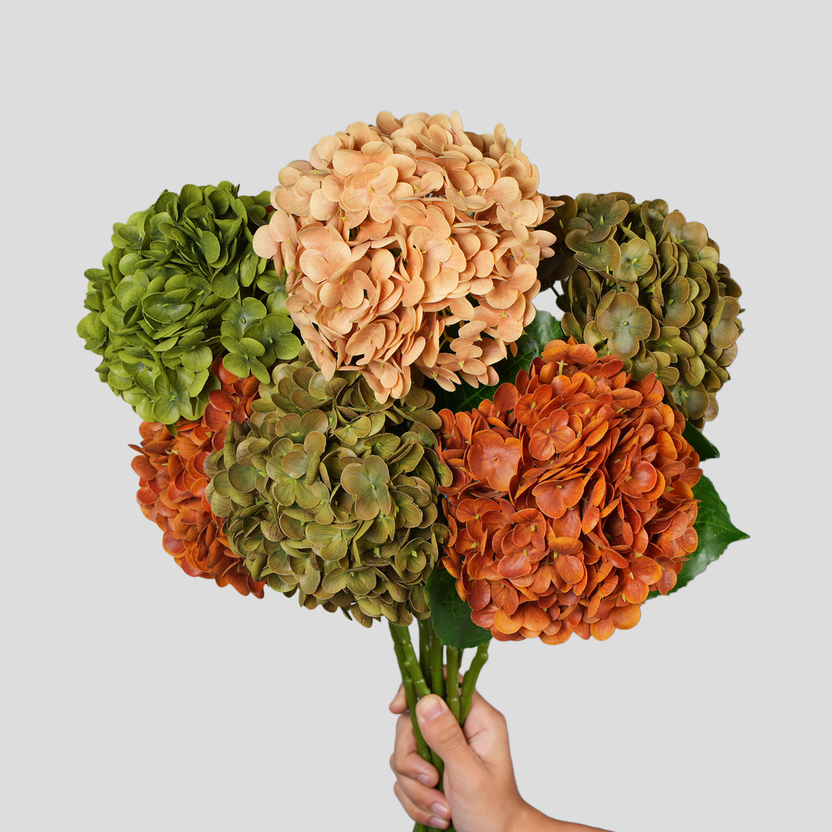 Hortensia Artificial de Plástico, Rama Única con 1 Flor, Estilo Campestre y Vintage, para Hogar, Bodas y Hoteles