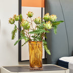 Planta artificial de cardo mariano de doble cabeza, 30 cm, decoración tropical moderna para hogar u oficina