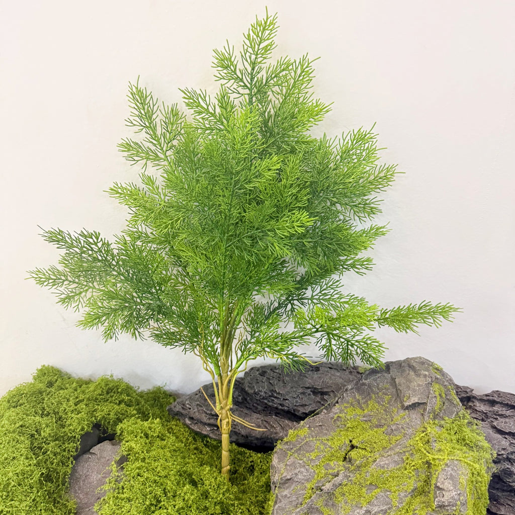 Planta Artificial Asparagus Pino (Espárrago Plumoso), Mata de Follaje Fino, Plástico PE/PVC, Decoración de Interior