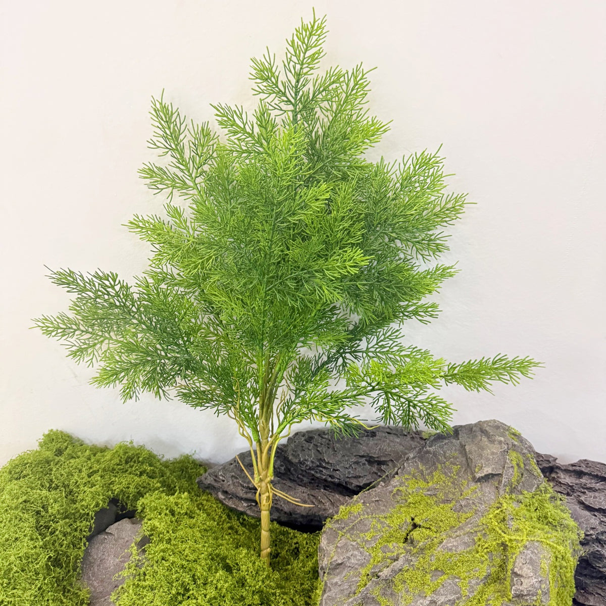 Planta Artificial Asparagus Pino (Espárrago Plumoso), Mata de Follaje Fino, Plástico PE/PVC, Decoración de Interior