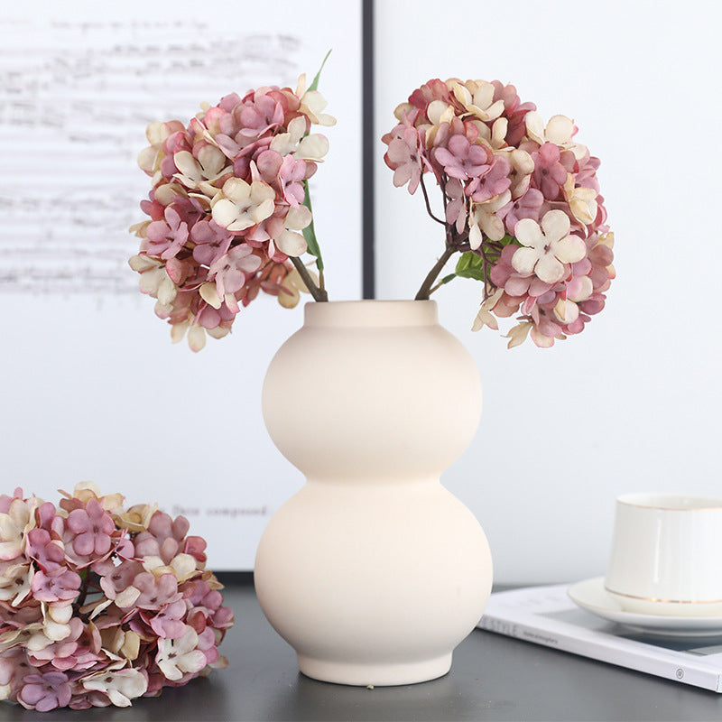 Hortensia Artificial en Tela de Seda Sintética, Rama Única con 1 Flor, Tonos Otoñales, para Decoración de Hogar y Bodas