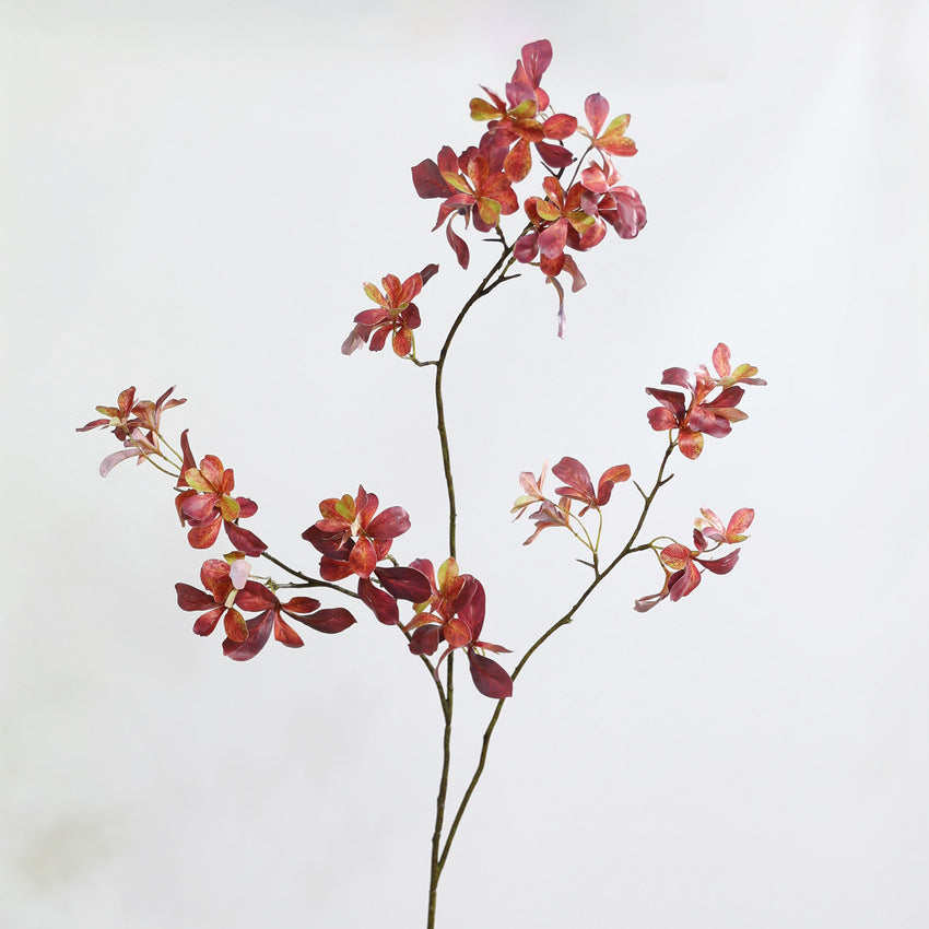 Rama artificial de campanillas con hojas de nandina, arbusto de 1 pieza en degradado otoñal, para salón, hotel o escaparate
