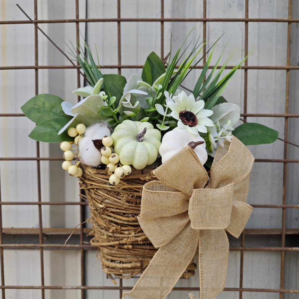 Calabazas artificiales con resistencia a los rayos UV de 19" x 19" para jardín, balcón y terraza - Verde