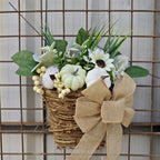 Calabazas artificiales con resistencia a los rayos UV de 19" x 19" para jardín, balcón y terraza - Verde