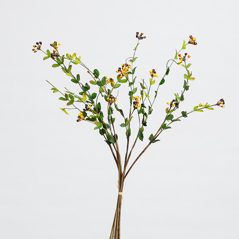 Ramo artificial de bayas decorativas, 6 tallos con 18 frutos, 50 cm, ideal para decoración de hogar y eventos