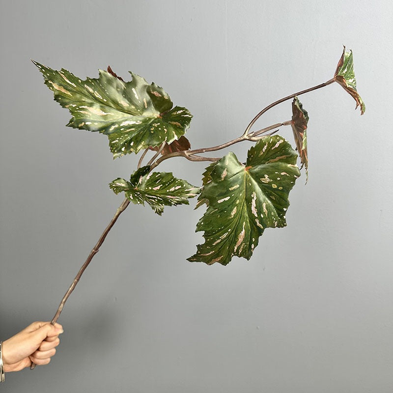 Planta artificial de begonia en arbusto, 71 cm de altura, decoración de plástico para exteriores e interiores