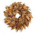 Corona de hojas de eucalipto artificial, 45 cm, decoración otoñal para interior y exterior