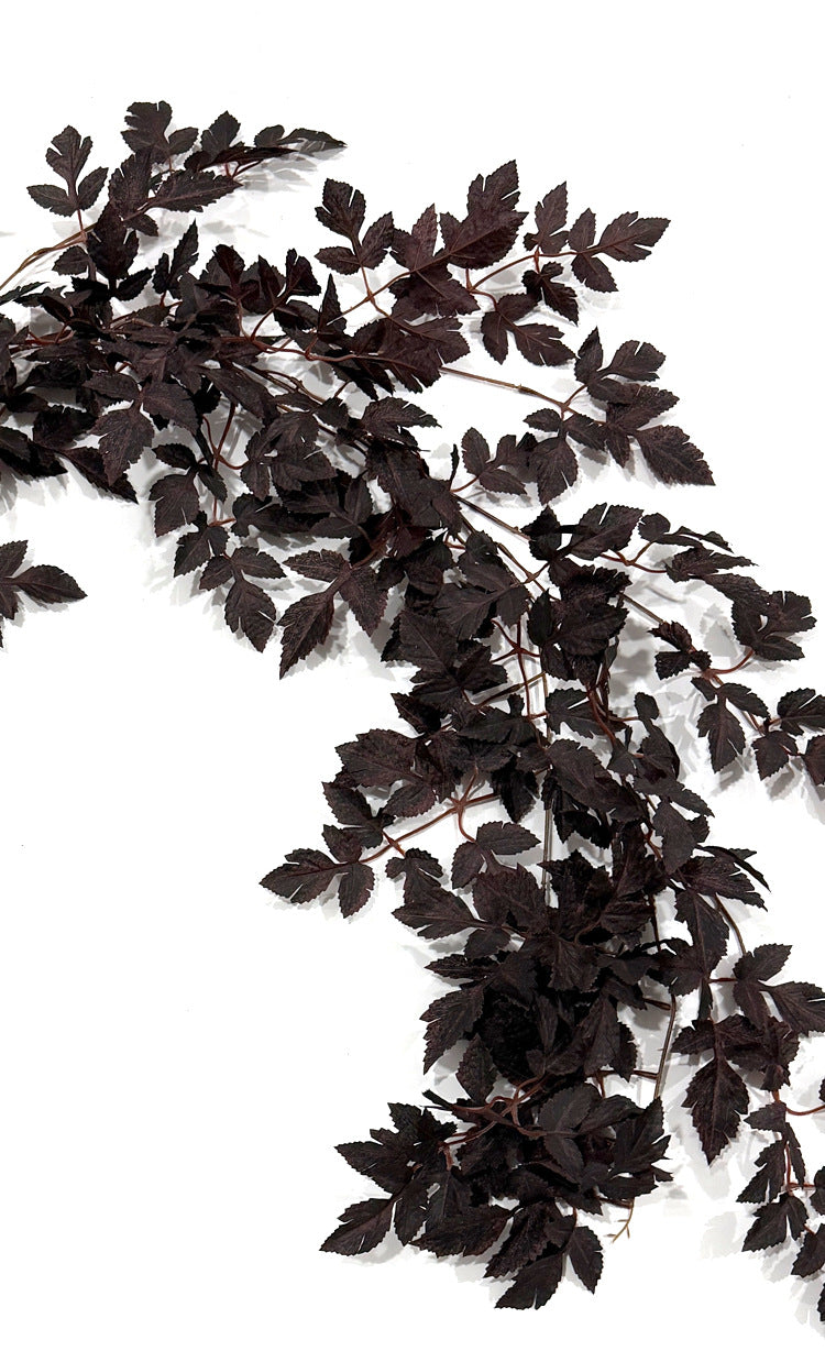 Enredadera artificial de hojas de trompeta, 180 cm, decoración de otoño con hojas rojas, para interiores y exteriores