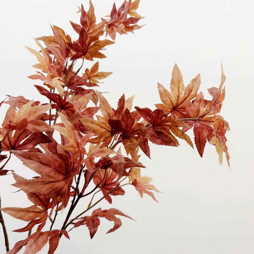 Rama artificial de hoja de arce rojo, estilo retro, 80 cm, decoración rústica y elegante para bodas y hogar