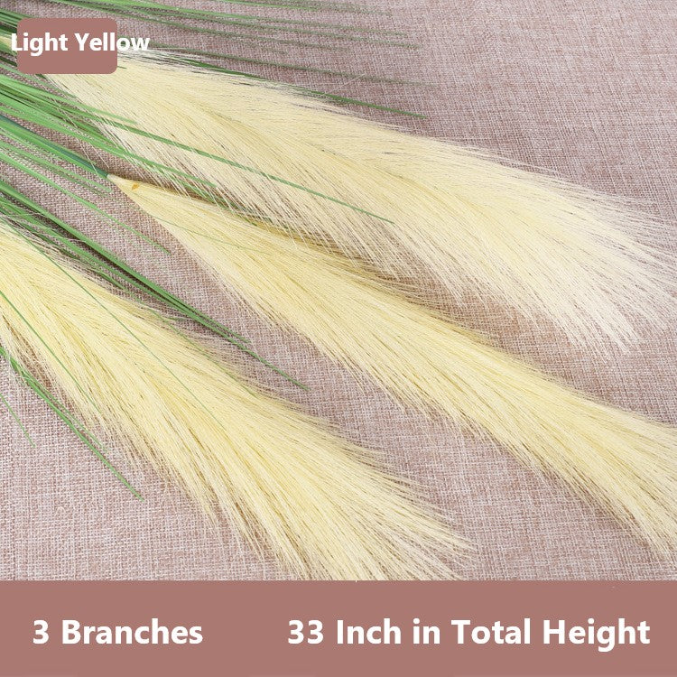 Pampas artificiales con resistencia a los rayos UV de 33" para jardín, balcón y terraza - Verde blanco