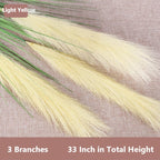 Pampas artificiales con resistencia a los rayos UV de 33" para jardín, balcón y terraza - Verde blanco