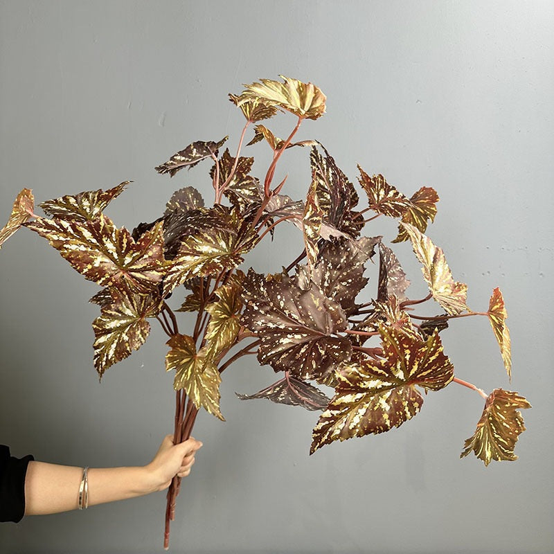 Planta artificial de begonia en arbusto, 71 cm de altura, decoración de plástico para exteriores e interiores