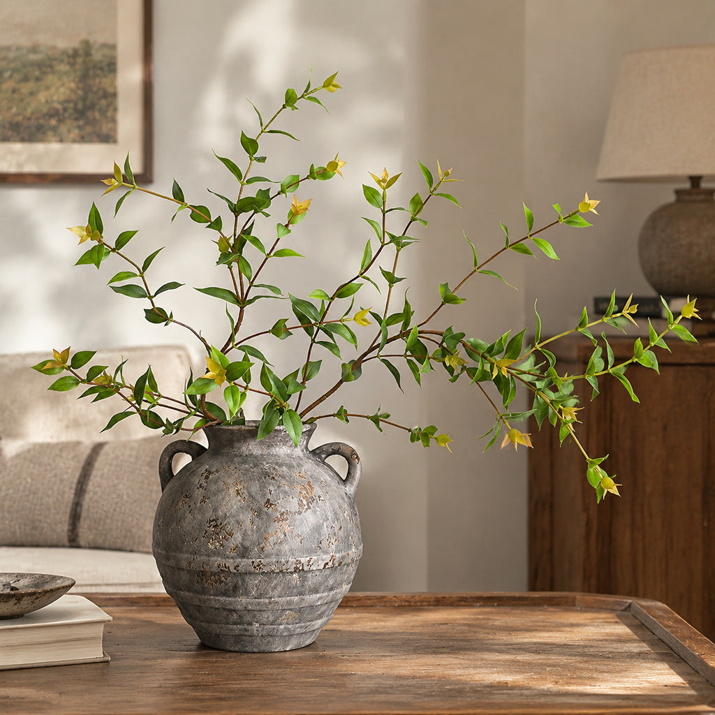 Rama de Eucalipto Artificial de Hojas Puntiagudas, 1 Pieza Tipo Arbusto, Decoración para Salón y Bodas