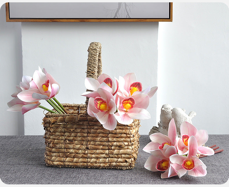 Orquídeas artificiales con tacto real de 10" para bodas y eventos - Rosa intenso