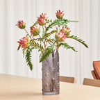 Planta artificial de cardo mariano de doble cabeza, 30 cm, decoración tropical moderna para hogar u oficina