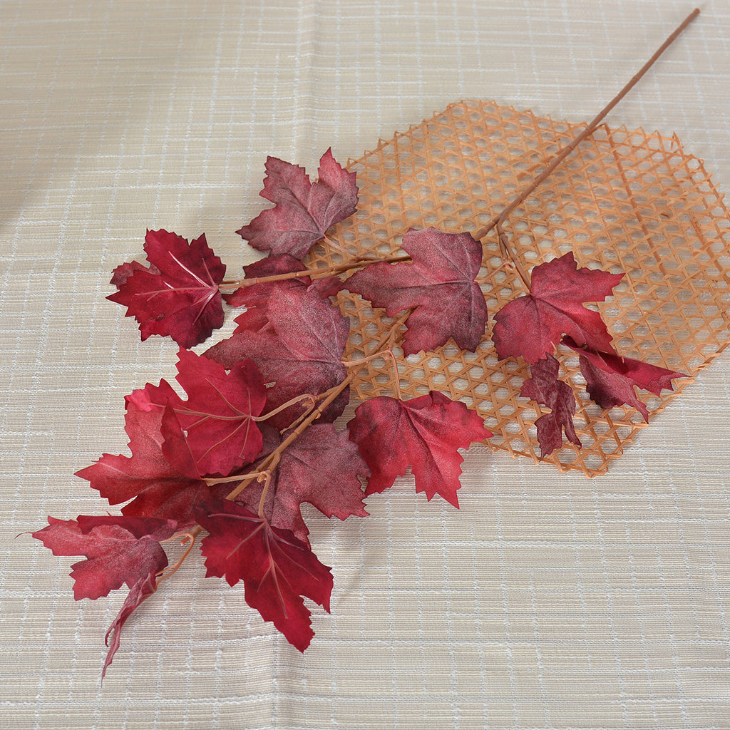 Hoja de Arce Artificial para Decoración Navideña, 70 cm, Tela de Poliéster, Sin Maceta