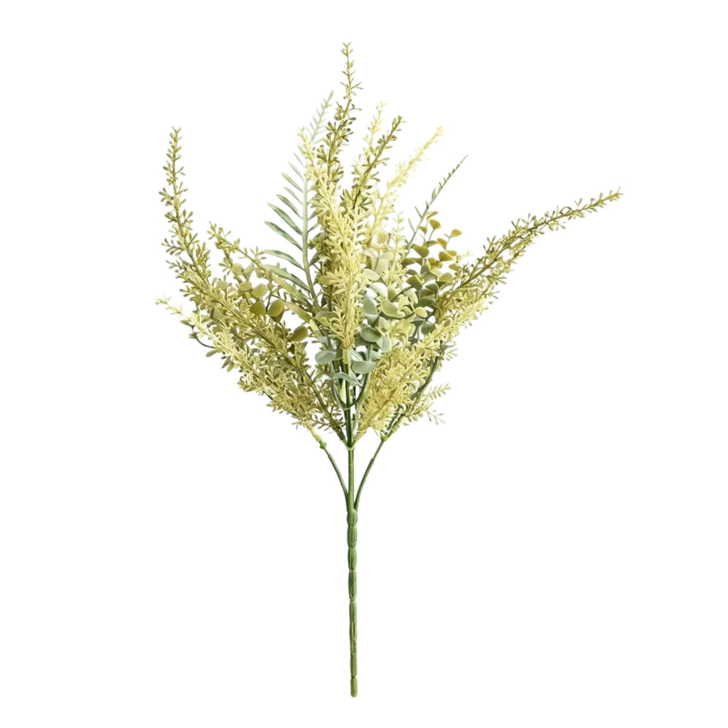 Ramo de Eucalipto y Helecho Artificial, Pieza Única de 37 cm en Plástico y Hierro, para Decoración del Hogar y Bodas