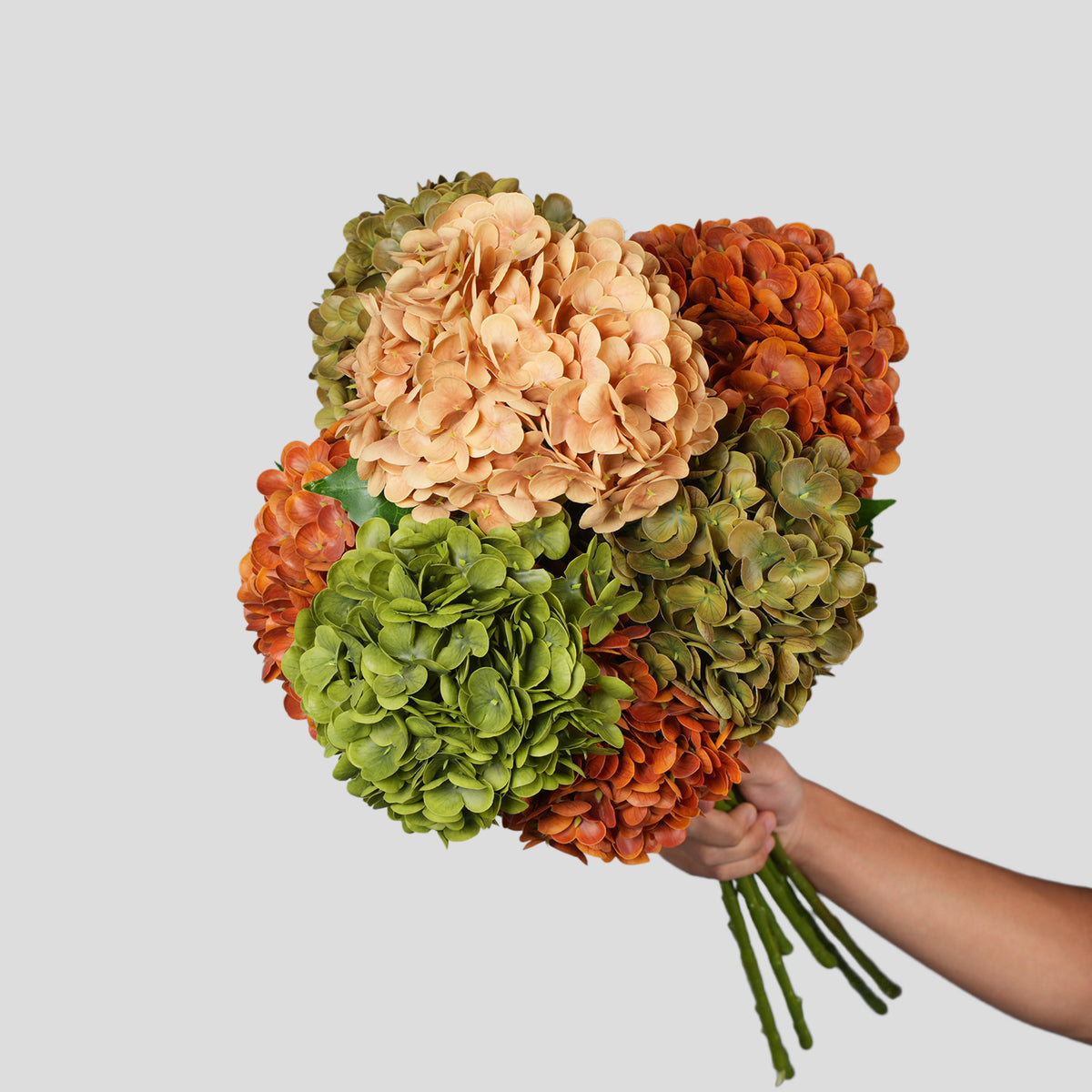 Hortensia Artificial de Plástico, Rama Única con 1 Flor, Estilo Campestre y Vintage, para Hogar, Bodas y Hoteles