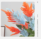 Planta artificial de loto azucena, tallo único con 3 flores, 103 cm, decoración de interior rustica y elegante