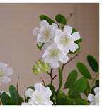 Flores artificiales de gardenia, tallo único con 30 flores, 74 cm, tejido de seda, decoración moderna para interiores