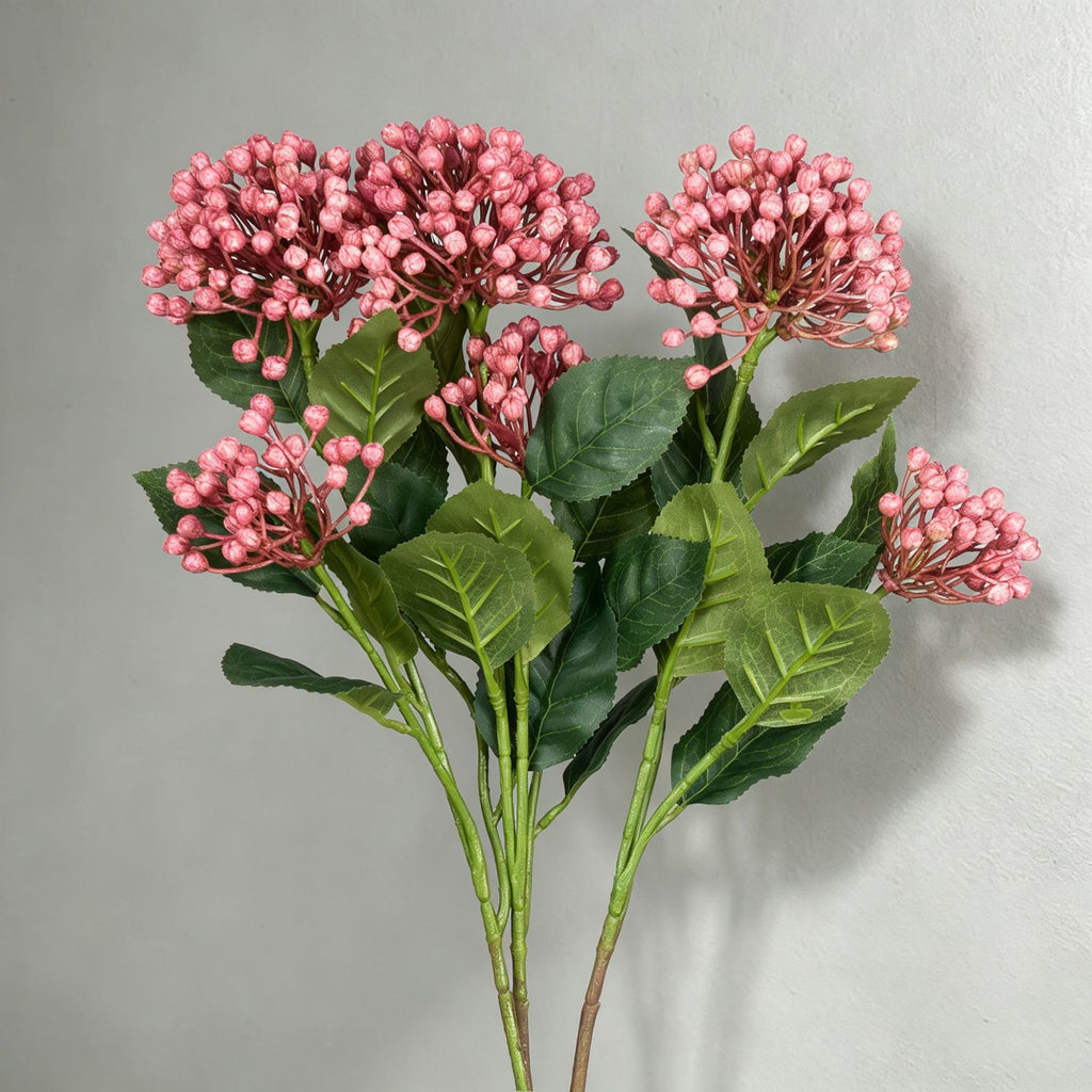 Arbusto de Frutos Silvestres Artificial con 2 Cabezas, Planta Decorativa de Plástico, Hogar, Bodas y Escaparates