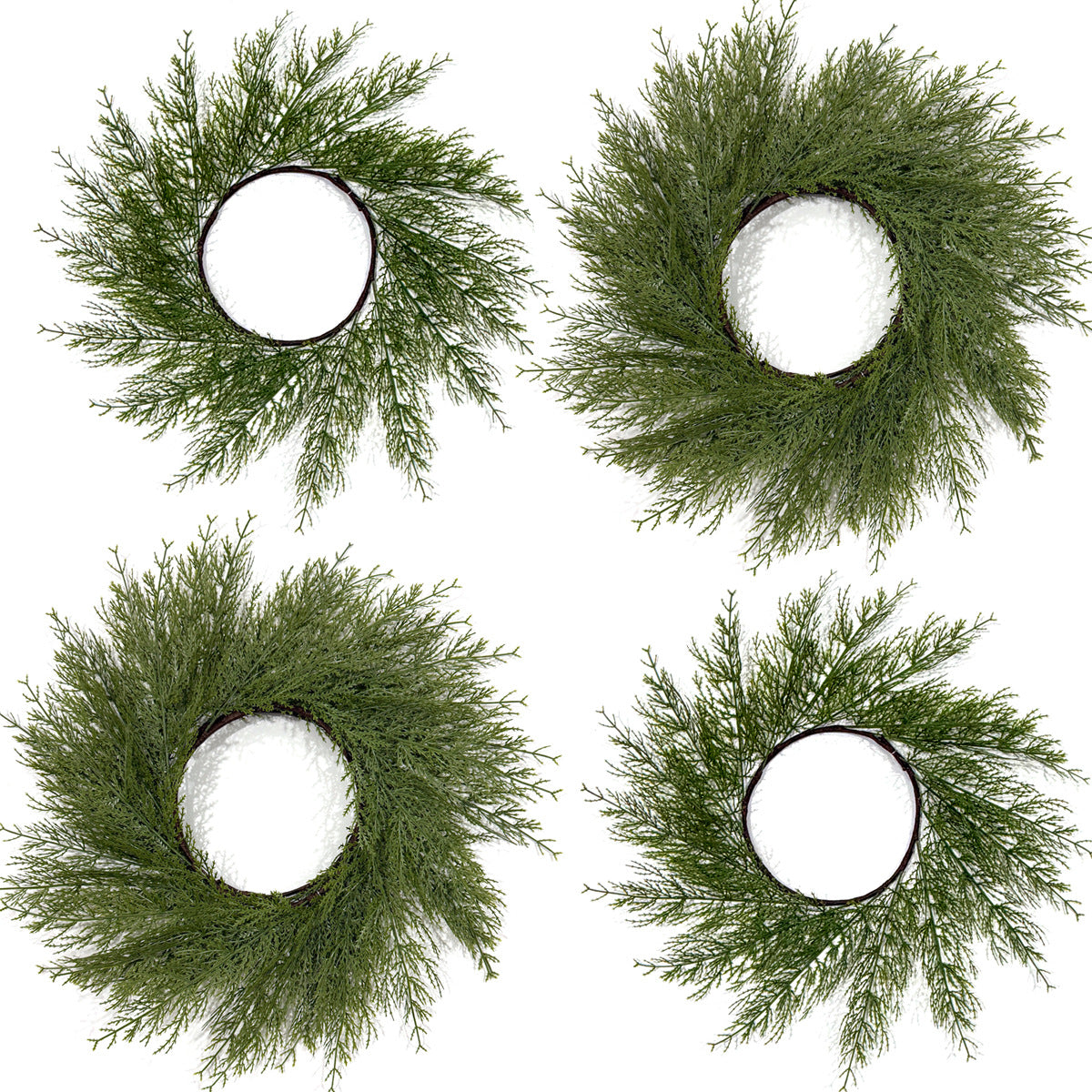 Pack de 2 Salvamanteles Corona de Pino y Ciprés Artificial, Plástico, Decoración de Mesa para Navidad, Hogar y Hoteles