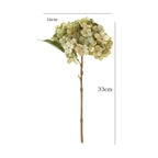 Hortensia Artificial en Tela de Seda Sintética, Rama Única con 1 Flor, Tonos Otoñales, para Decoración de Hogar y Bodas