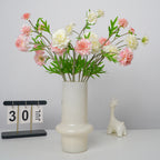 Ramo de flores artificiales con 3 cabezas, scabiosa, clavel y margarita, tacto aterciopelado, para hogar y bodas