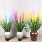 Pampas artificiales con resistencia a los rayos UV de 33" para jardín, balcón y terraza - Amarillo verde
