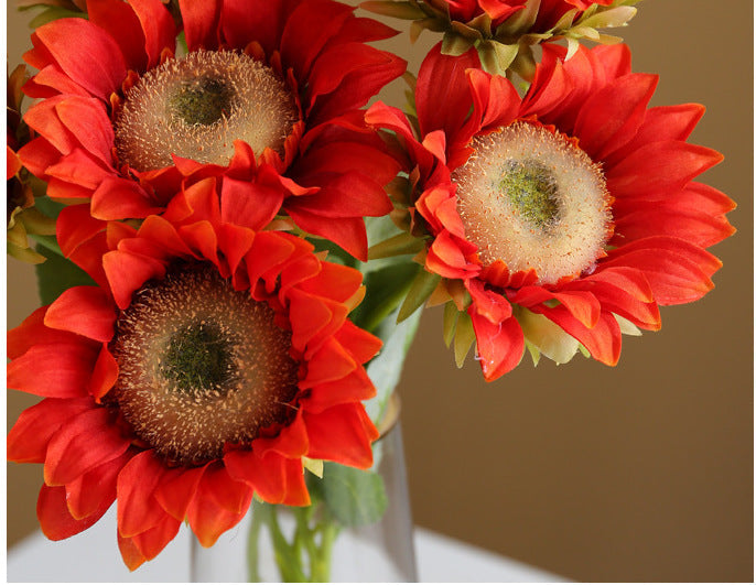 Girasoles artificiales de 17" para jardín, balcón y terraza