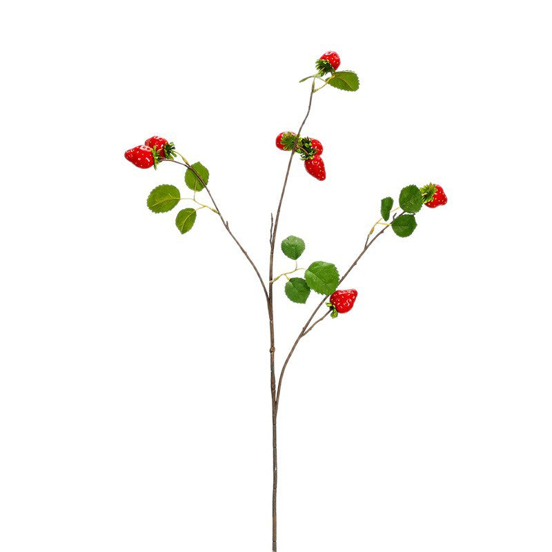 Rama artificial de fresa de espuma, 72 cm, 8 frutos, decoración para hogar y negocios
