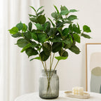 Hoja de Eucalipto Artificial, Rama Única de Plástico, Verde Efecto Natural, para Decoración del Hogar, Oficina y Escaparates