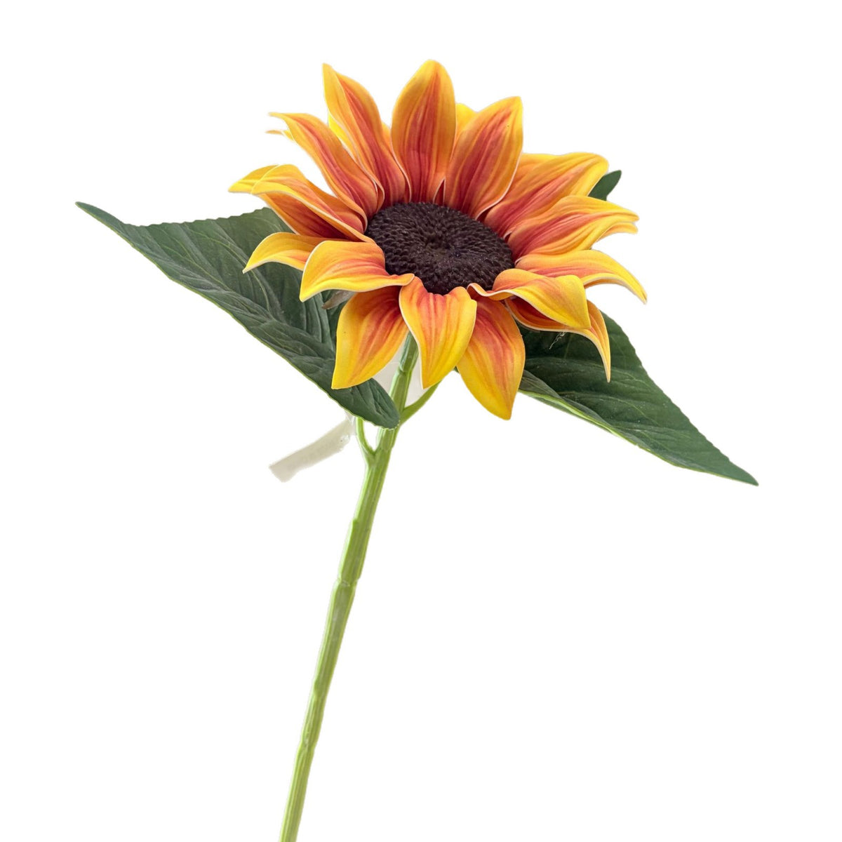 Girasol artificial de tallo único, 69 cm, flor de seda, decoración interior, 1 cabeza de 17 cm, ajustable