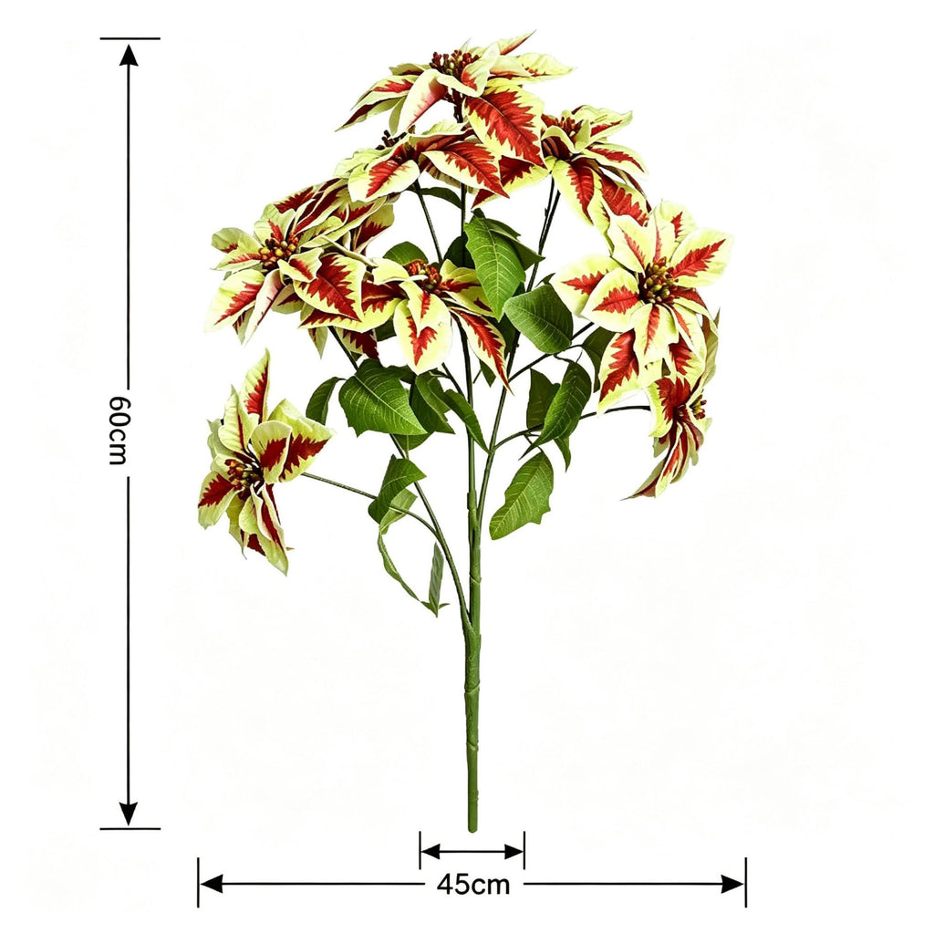 Rama artificial de flor de Pascua con 12 flores, 45 cm, decoración moderna para bodas y hogar
