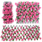 Valla Extensible de Cerezo en Flor Artificial para Jardín, Tela Efecto Seda, Colgante 190 cm, Balcón y Terraza