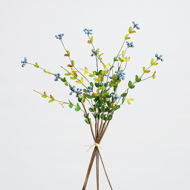 Ramo artificial de bayas decorativas, 6 tallos con 18 frutos, 50 cm, ideal para decoración de hogar y eventos