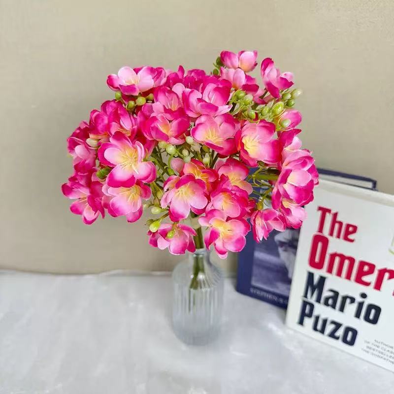 Ramito de Flores Artificiales de Jazmín, 40 cm, Estilo Moderno, Blanco, para Decoración de Bodas, Hogar y Fotos