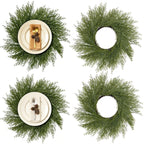 Pack de 2 Salvamanteles Corona de Pino y Ciprés Artificial, Plástico, Decoración de Mesa para Navidad, Hogar y Hoteles