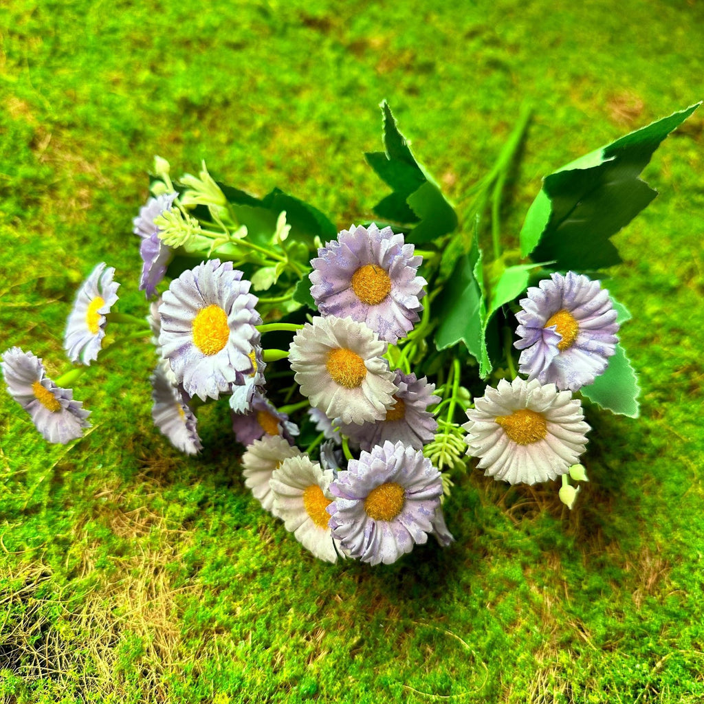 Ramo de Margaritas Artificiales Pequeñas, Mata Multicabeza Efecto Campestre, para Bodas, Hogar y Escaparates