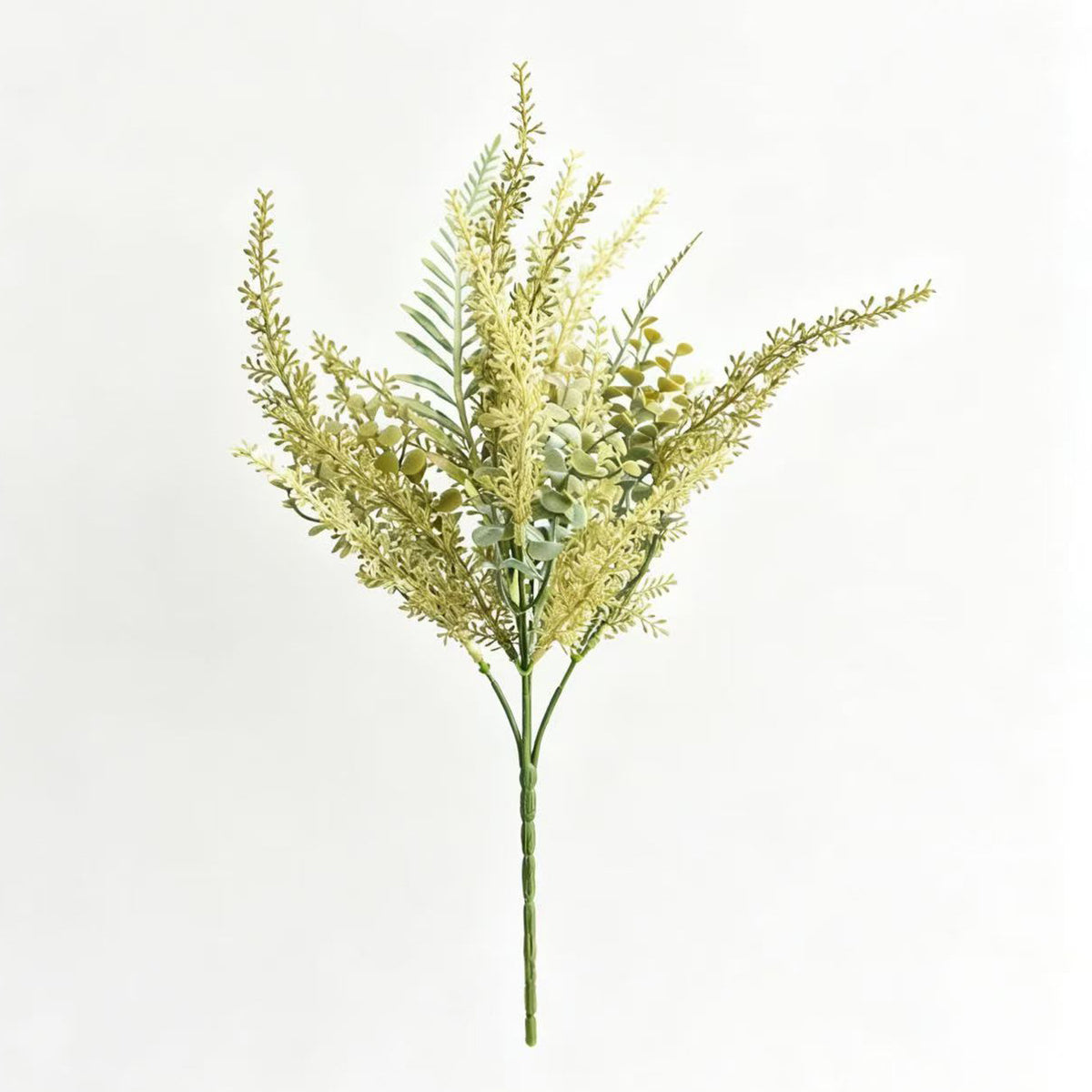 Ramo de Eucalipto y Helecho Artificial, Pieza Única de 37 cm en Plástico y Hierro, para Decoración del Hogar y Bodas