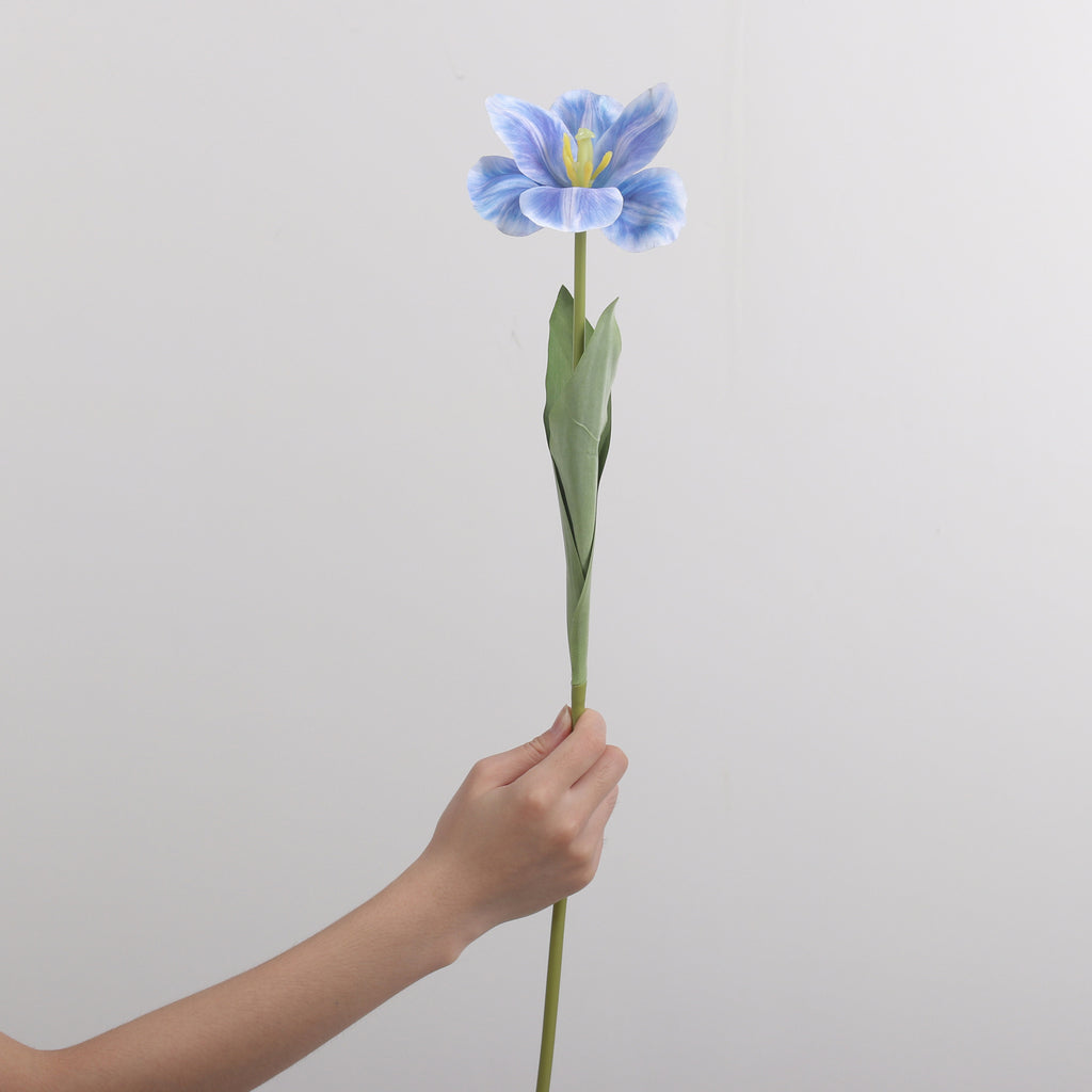 Tulipán artificial de PU, 1 tallo con flor de 10 cm, 65 cm de altura, para bodas y decoración del hogar