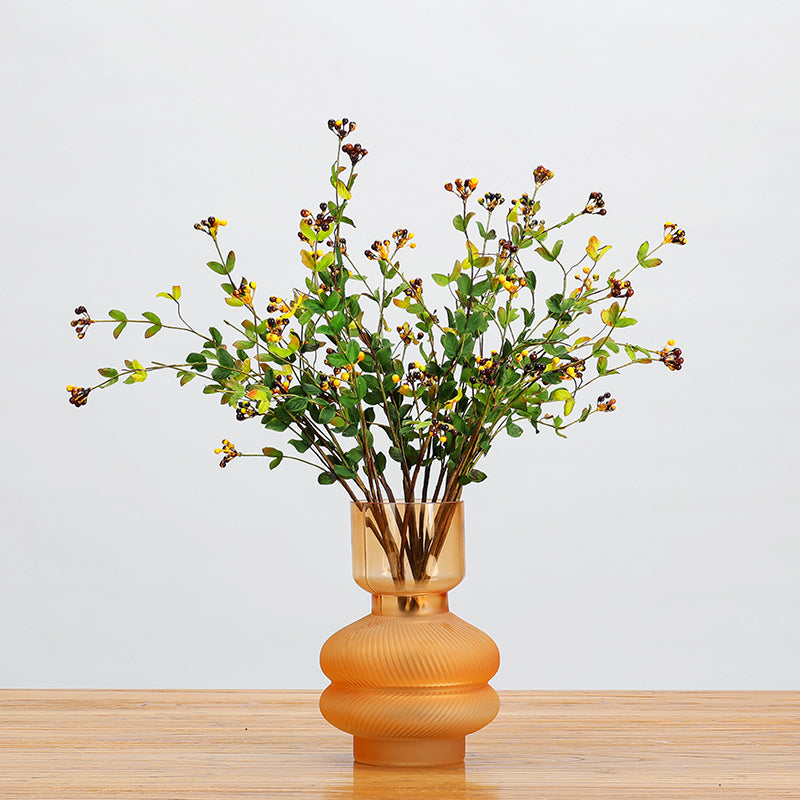 Ramo artificial de bayas decorativas, 6 tallos con 18 frutos, 50 cm, ideal para decoración de hogar y eventos
