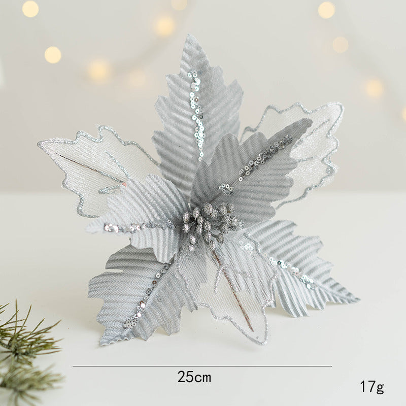 Flores de Pascua artificiales de 9.8" para bodas y eventos - Rosa